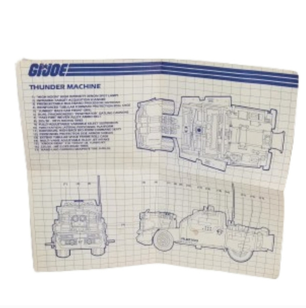1986 Hasbro G.I. Joe Thunder Machine Blueprint